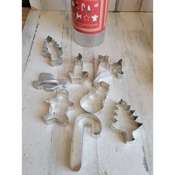 Vintage cookie cutters snowman tree candy cane candle kitchen‎ Xmas accessory - Picture 1 of 13